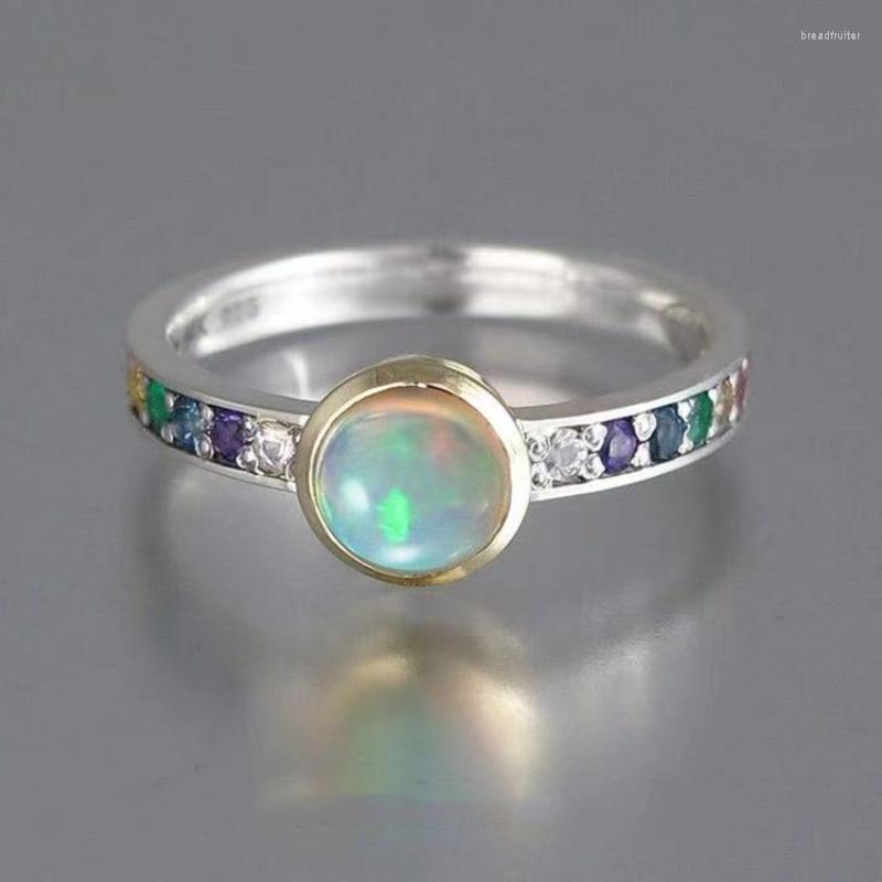 

Cluster Rings Fashion Jewelry Multicolor Moonstone Round