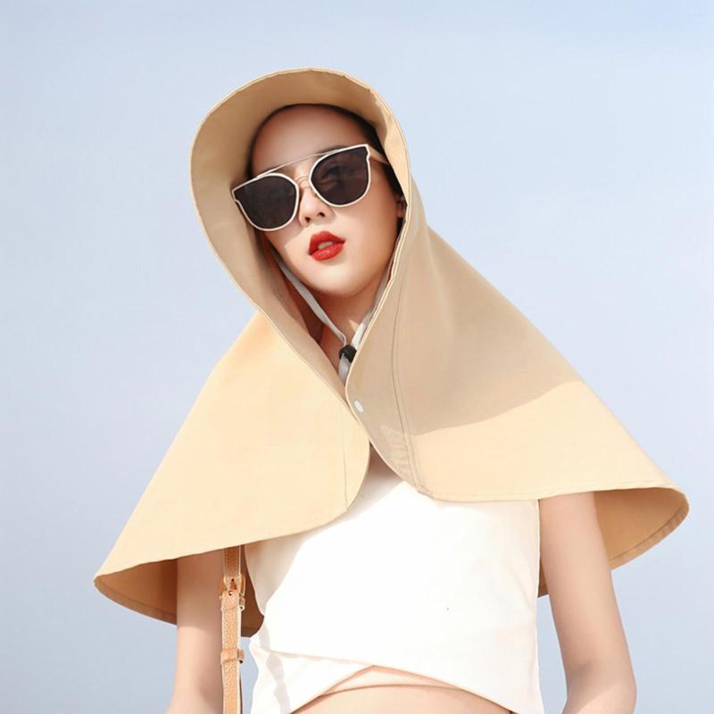 

Wide Brim Hats 2023 Women Large Sun Hat Neck Guard Shawl Summer Outdoor Anti-UV Bucket Full Protection Breathable Beach V2M4, Black