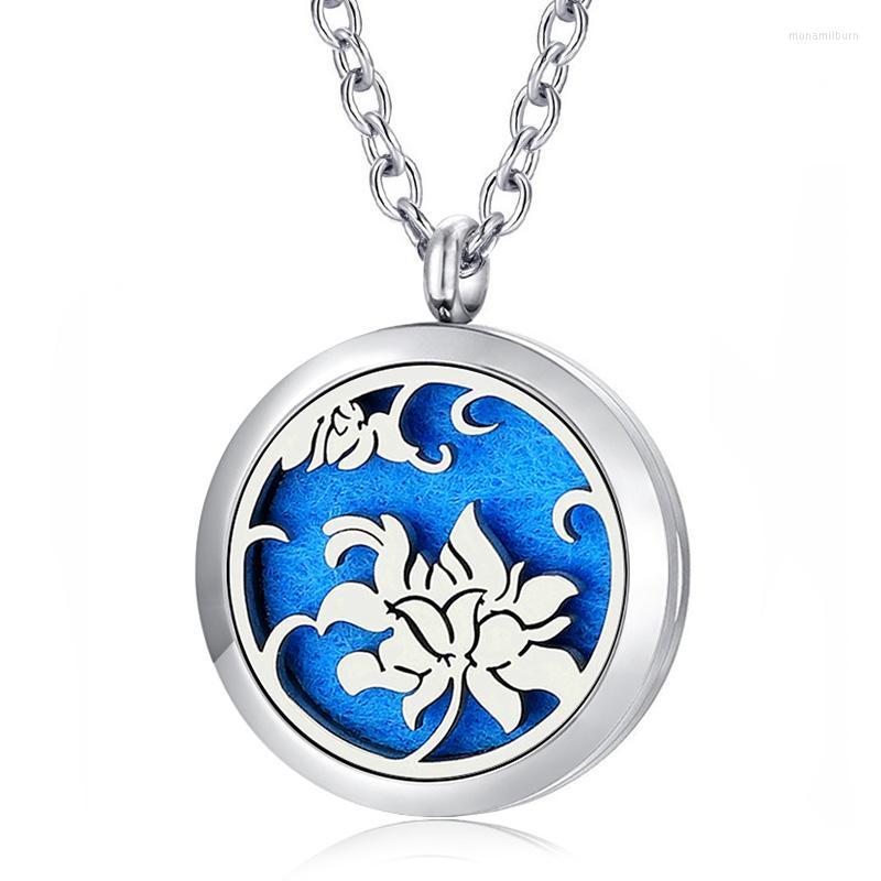 

Pendant Necklaces Free With Chain As Gift! Silver Color Magnetic 30mm 316L Stainless Steel Oil Diffuser Necklace Locket