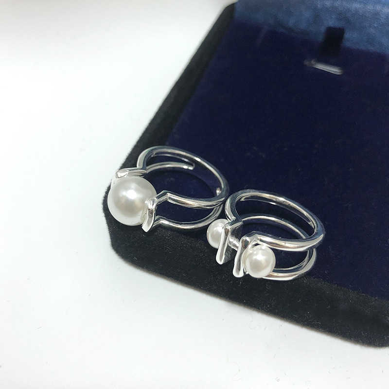

Counter qualityTiffay natural pearl ring for women's 925 sterling silver niche design minimalist style fashion plain