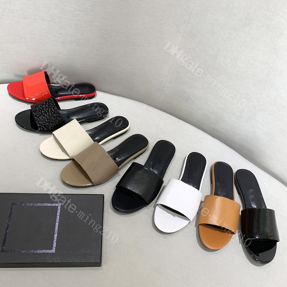 

2023 New womens designer sandal leather summer fashion sandal slippers foothold ladies pink black g Luxury flat sandal sandal rubber flat leather sandal with box, Color:5