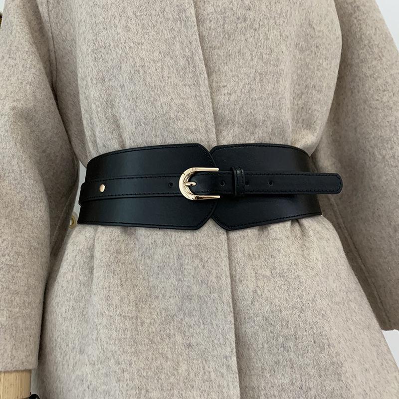 

Belts Luxury Ladies Wide Belt Elastic Vintage Buckle Leather Fashion Wild Pin Women's Waist Seal Corset BeltBelts, Red