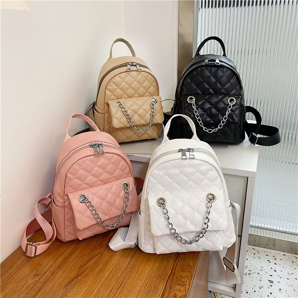 

Waist Bag Leather Backpack Rhombus Fashion Student Girls Shoulder School Bag Mochila for Students Shopping 230414, White
