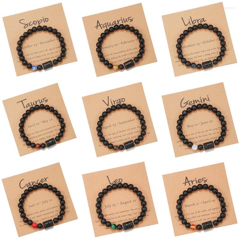 

Charm Bracelets 12 Constellation Bracelet For Men Women Homme Zodiac Bangles Horoscope Friendship Couple Gifts