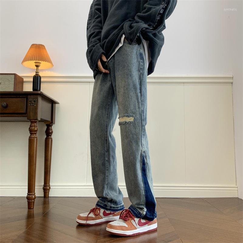

Men' Jeans 2023 Summer Fashion Men' Casual Wide-leg Trousers Loose All-match Straight-leg Pants Boutique Clothing Simple Style