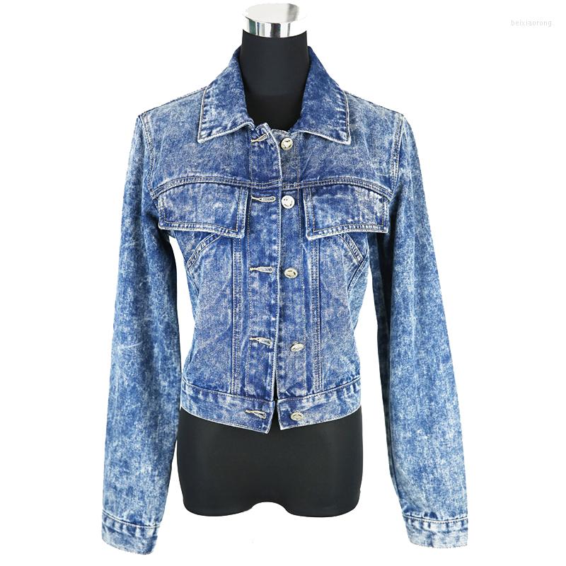 

Women' Jackets Women Vintage Short 2023 Casual Denim Coat Spring And Autumn Long Sleeve Jaqueta Feminina Chaquetas Mujer Jeans Jacket, Blue