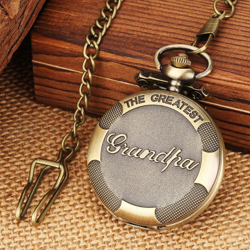 

Pocket Watches Bronze Watch Pendant Quartz Vintage Clocks Chic Text Gift White Roman Numeral Dial Thin Necklace Thick ChianPocket, 80cm chain