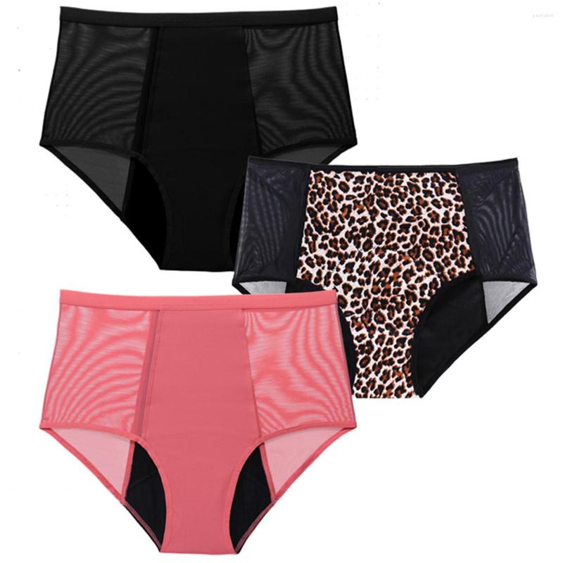 

Women's Panties 1pc Sexy Women Menstrual Physiological Period Undies 4 Layer Leakproof Mesh Absorbtent Underwear Drop, Leopard