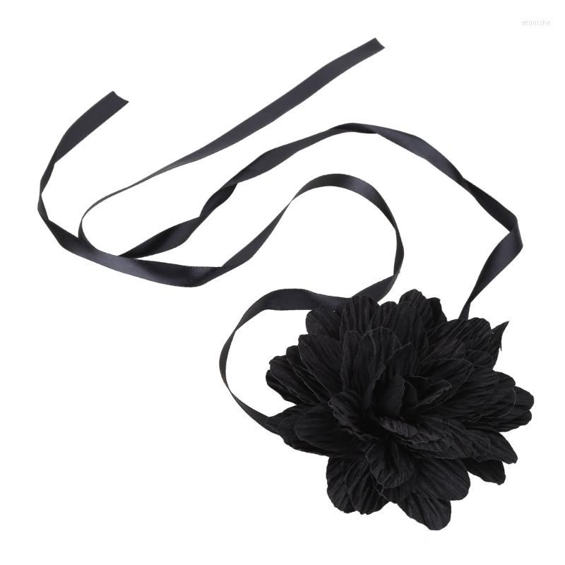 

Choker Gothic Elegant Black Lace Rose Collar Big Flower Clavicle Chain Necklace