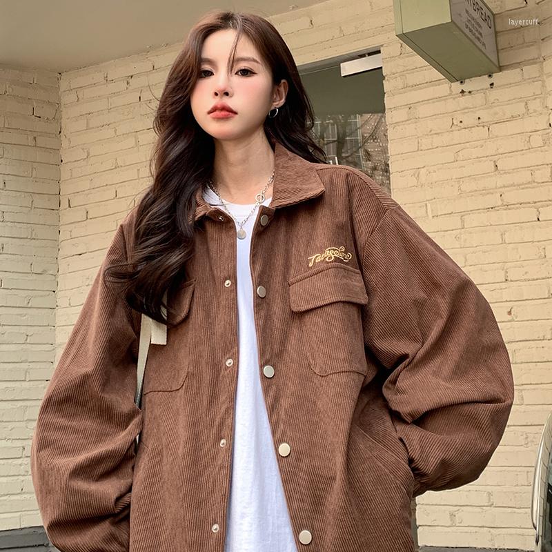 

Women' Jackets 2023 Work Jacket Women' Embroidery Loose Fall Casual Fashion Coat, Beige