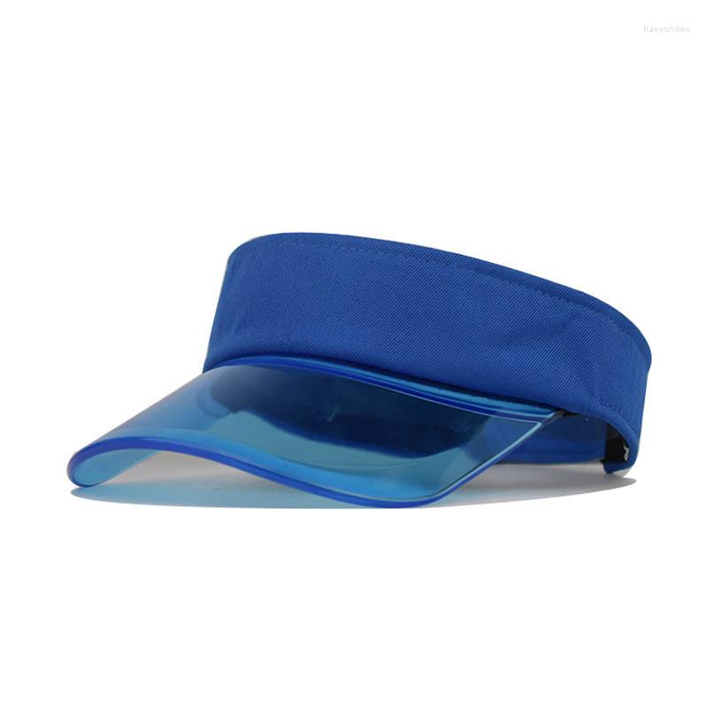 

Wide Brim Hats 2023 Anti-UV Transparent Empty Top Summer Sun Hat Plastic PVC Women Men Fashion Visor Caps Outdoor Sport Bicycle Sunshade, White