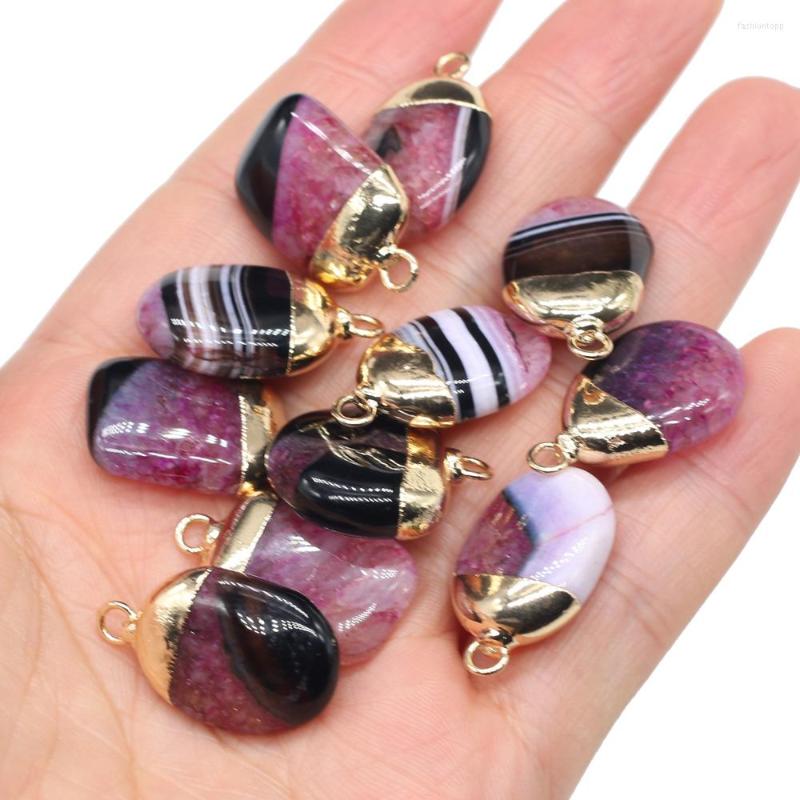 

Pendant Necklaces Natural Stone Irregular Striped Agates Rose Quartz Charms For Jewelry Making DIY Bracelet Necklace Earring Accessories