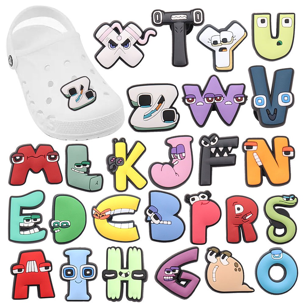 

Other Wholesale 50Pcs Shoe Charms Cartoon 26 English Letters Accessories Pvc Decoration Diy For Croc Jibz Fit Wristband Drop Delivery Otkem