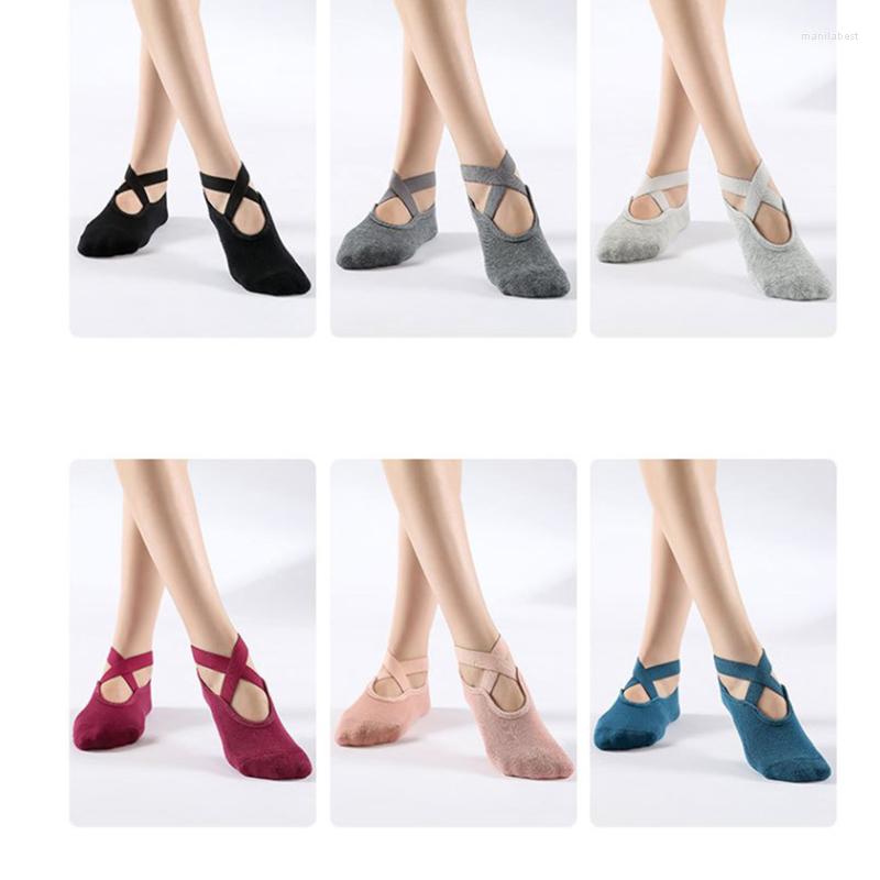 

Women Socks Yoga For Anti-Slippery Bandage Breathable Pilates Ballet Dance, Black