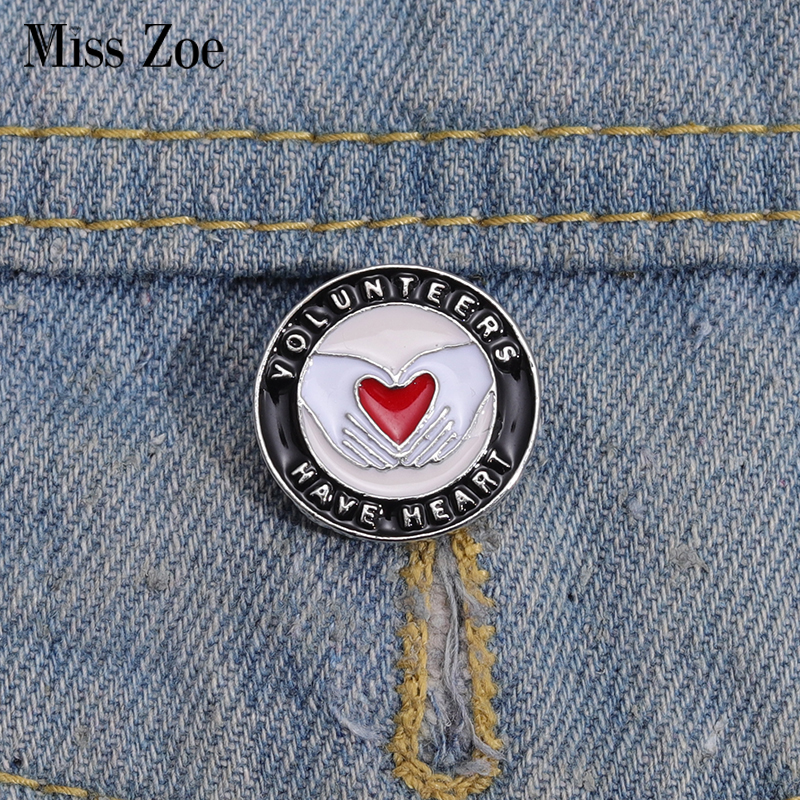 

Volunteers Enamel Pins Custom Mini Round Brooches Lapel Badges Kind-hearted Jewelry Gift for Kids Friends