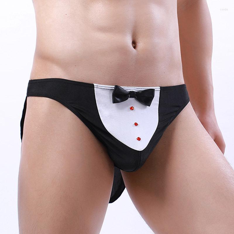 

Underpants Men's Briefs Soft Boxer Shorts Cute Bow Tie Tuxedo Men Underwear Male Knickers Man Exotic Lingerie Control Panties, Black