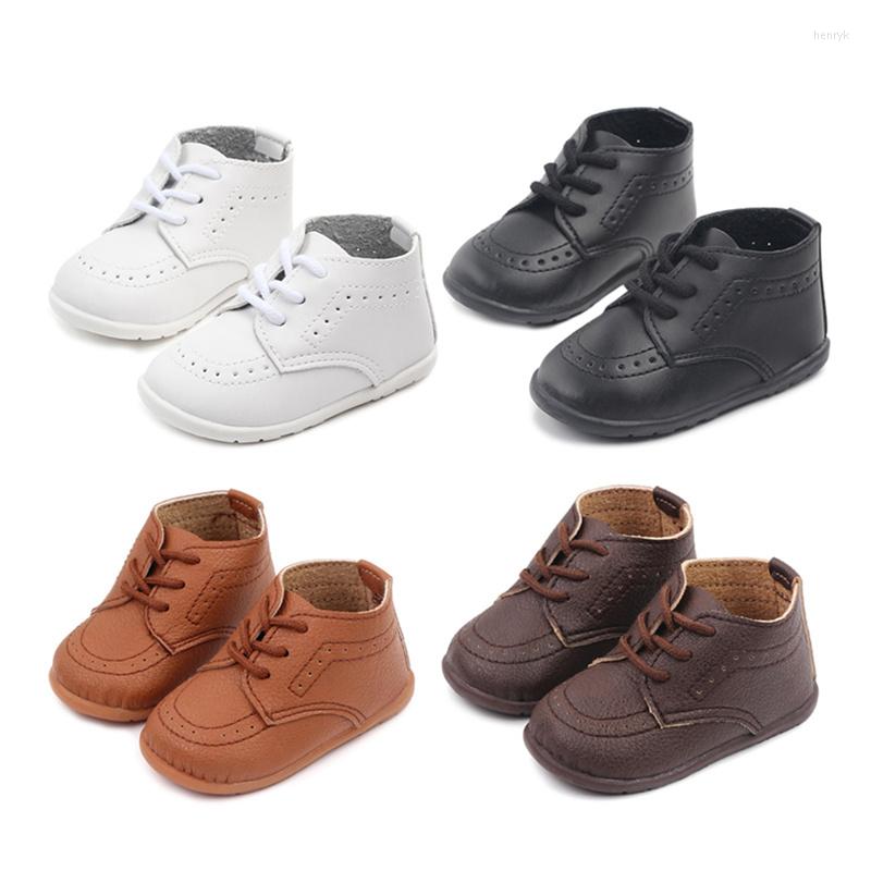 

First Walkers Blotona Baby Girls Boys Leather Shoes Soft Sole Non-slip Lacing Hollowed Toddler For Indoor Outdoor, Black