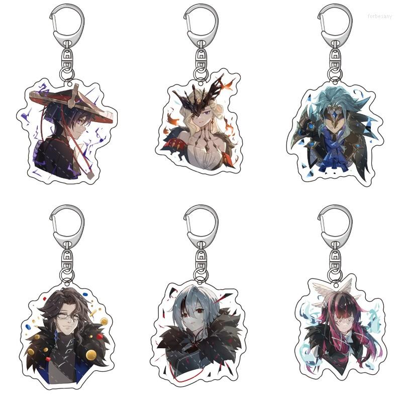 

Keychains Anime Genshin Impact Fatui Cosplay Acrylic Aciton Figure Scaramouche Dottore Keyrings Cute Bags Keychain Fans Gift