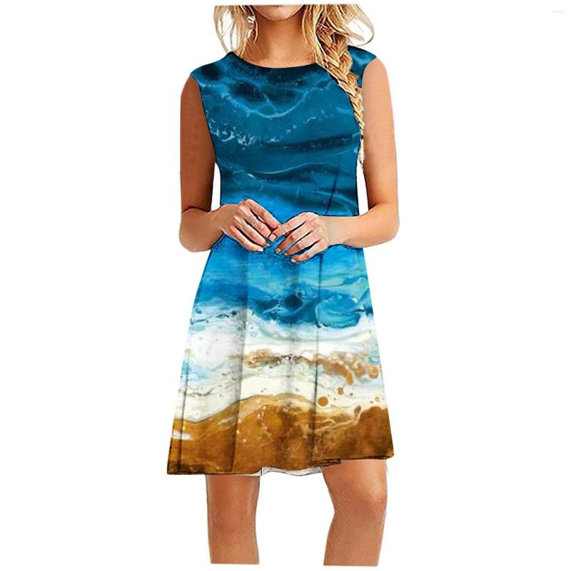 

Casual Dresses Women Summer Beach Floral Tshirt Sundress Sleeveless Flattering For Curvy Waster Dress Download, Black