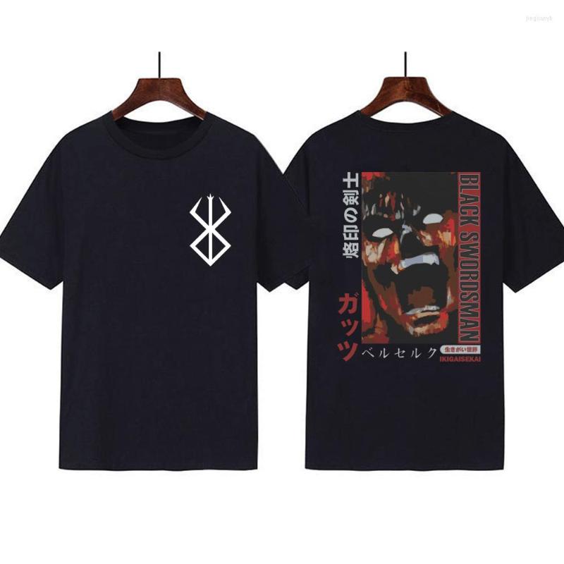 

Men's T Shirts Manga Swordsman Gatsu Sacrifice Zodd Anime Tshirts Cotton Fashion Double Sided Print T-Shirt Men Women Berserk Guts Top Shirt, Pink
