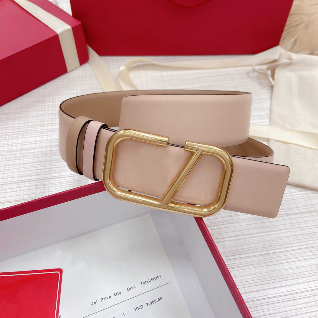 

New High-quality Cowhide Belt Fashion Vintage Alphabet Copper Buckle Men Women Casual Belts Top Designer Decorative Belt Width 4cm With Gift Box, As shown