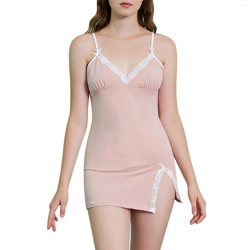 

Women' Sleepwear Women Sexy Lingerie V Neck Full Slip Nightgown Dress, Black