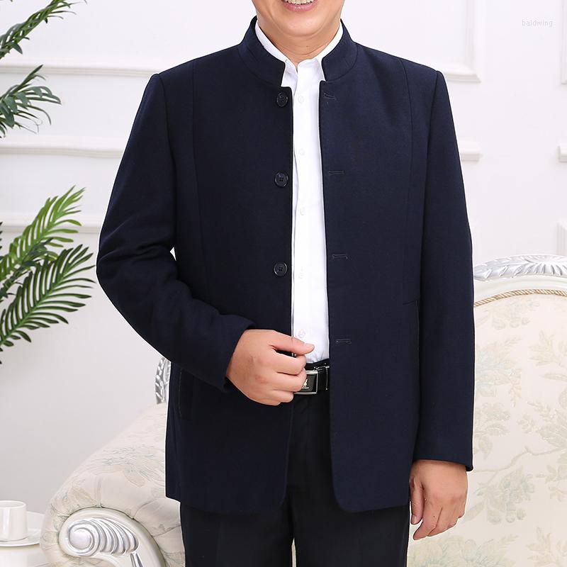 

Men's Jackets Middle-age Men Solid Color Jacket Simple Coat Casual Single Breasted Coats 50% Off Male Clothing, Blue