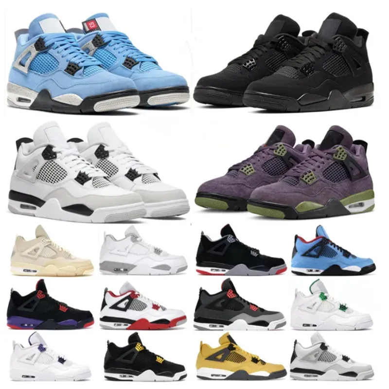 

jumpman 4 men basketball shoes retro 4s womens mens trainers Military Black Cat Sail Canvas A Ma Maniere Red Thunder Cement outdoor sports sneakers size 5.5-13, 053
