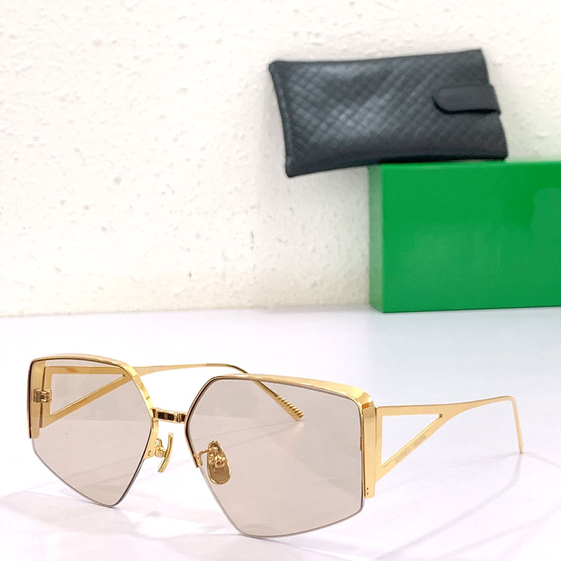 

Sunglasses Women Men Summer BV1113S Style Anti-Ultraviolet Retro Plate Rectangular Frameless Fashion Eyeglasses Random Box