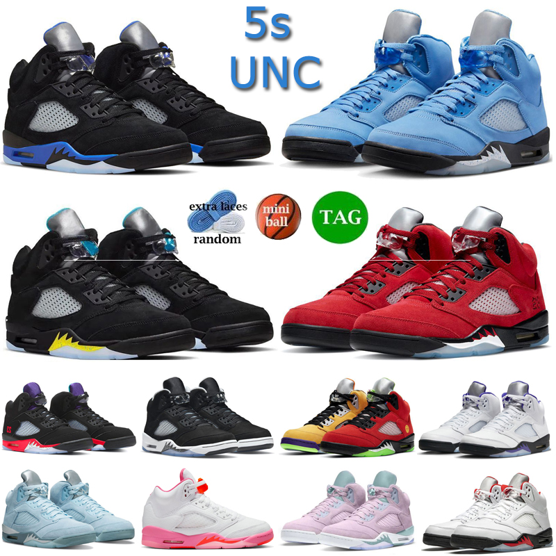 

with box Basketball shoes for men Jumpman 5 5s UNC Concord Green Bean Racer Blue Raging Red What the Stealth 2.0 Shattered Backboard Moonlight mens sports sneakers 40-47, 26
