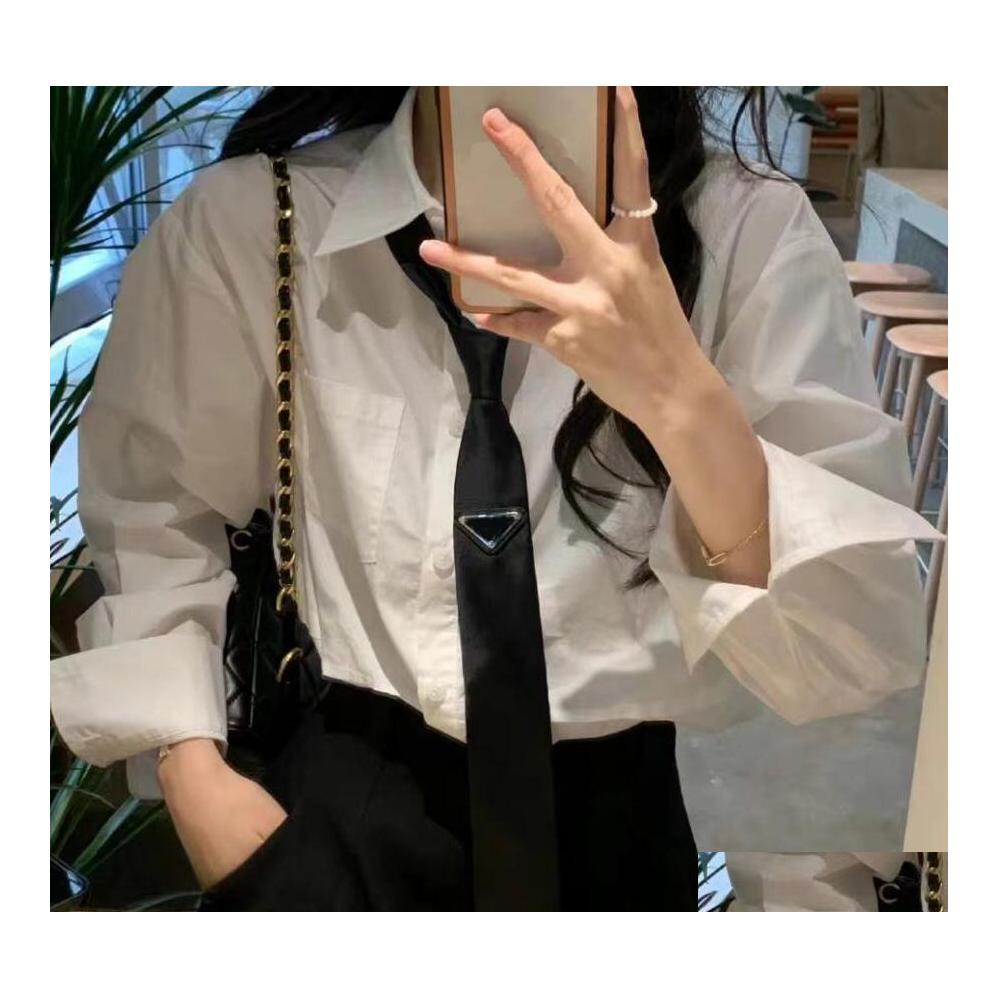 

Neck Ties Highend Necktie Womens Designer Tie Fashion Inverted Triangle Silk Jacquard Wedding Neckwear Party Neckties Drop Delivery Dhy3L