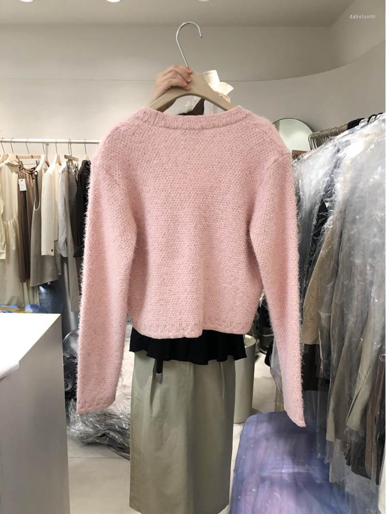 

Women' Knits Oversized Sweater V-neck Buckle Sweet Long Sleeve Sweaters Loose Fit Tops Knitted Cardigan 2023 Autumn/Winter Womens Clothes, Black