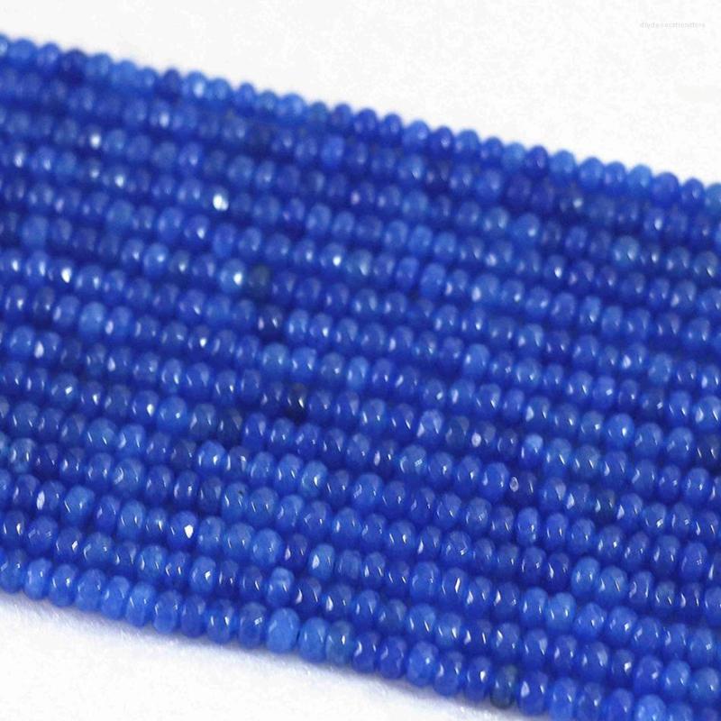 

Beads Blue Lapis Lazuli Chalcedony Jades Stone 2X4mm 4X6mm 5X8mm Faceted Rondelle Abacus Loose Diy Jewelry 15inch B161