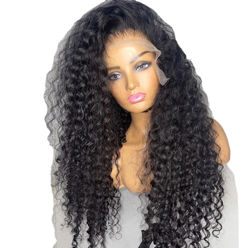 

Wig for Sale Black Preplucked 26 Inches Long 180% Density Glueless Kinky Curly Lace Front Wig with BabyHair Heat Temperature Daily Cosplay