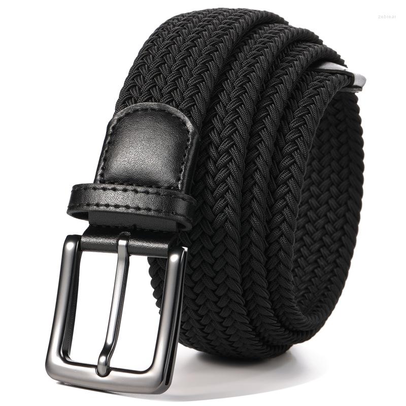 

Belts Canvas For Men Fashion Metal Pin Buckle Military Tactical Strap Male Elastic Belt Pants Jeans, Black