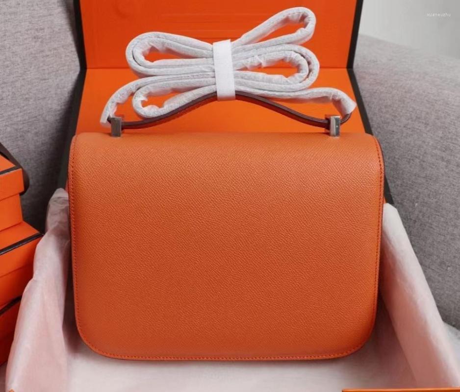 

Evening Bags Square Handbag Natural Leather Small Bag One Shoulder Messenger Fashion Stewardess 2023, Lipstick powder sil