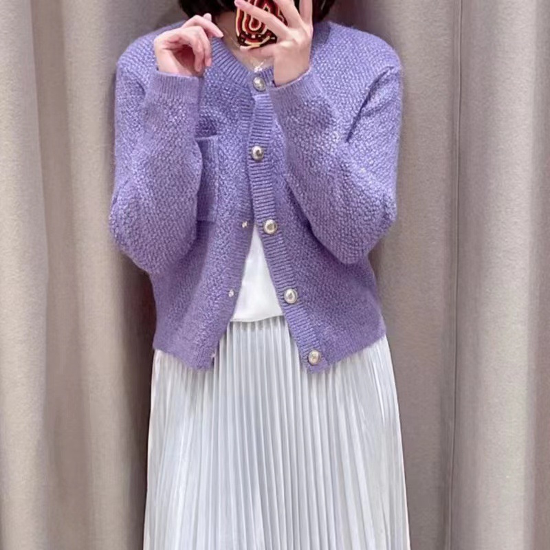

Women' Jackets Maje orange knit cardigan
