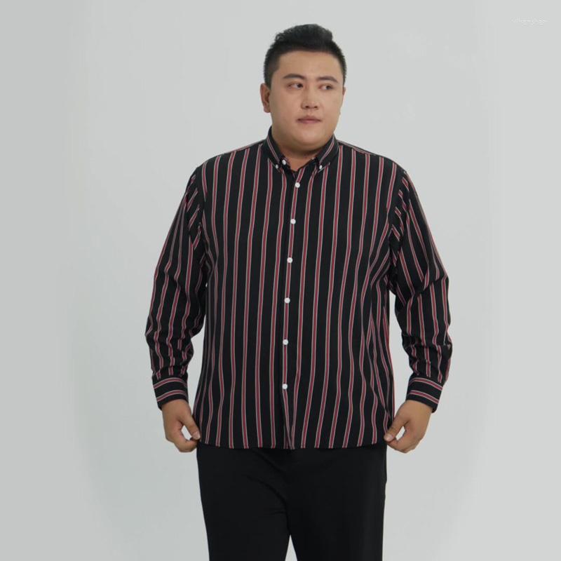 

Men's Casual Shirts Spring And Summer Shirt Men's Fashion Plus Size Long-Sleeve Striped Men Slim Business 8xl 9xl 10xl, Beige