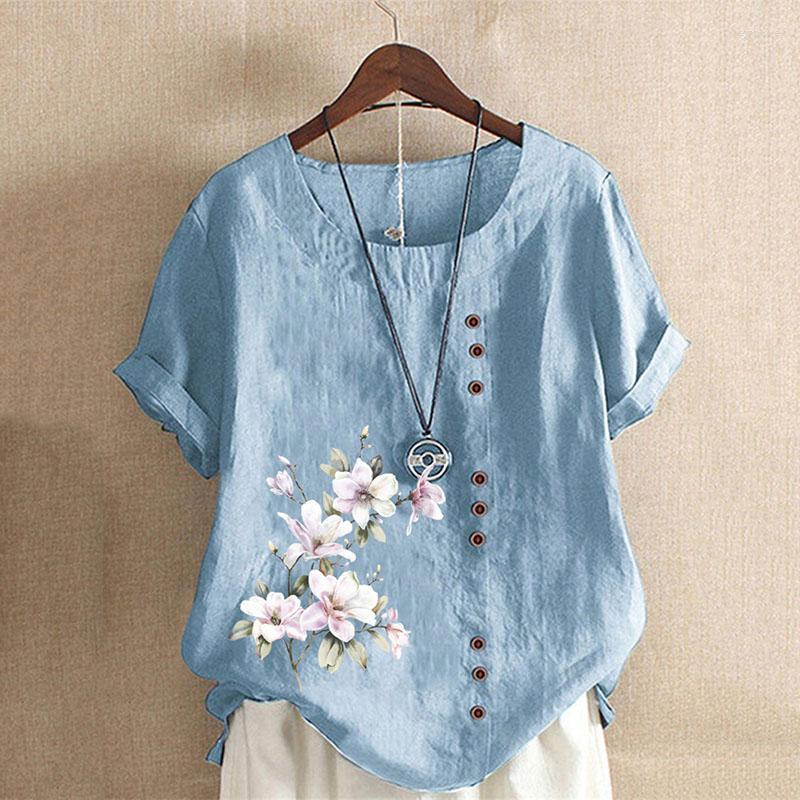 

Women's T Shirts Fashion Printing T-Shirt 2023 Summer Women's Blouse Female Big Size Loose Round Collar Ventilate Pullover Tops, Sky blue