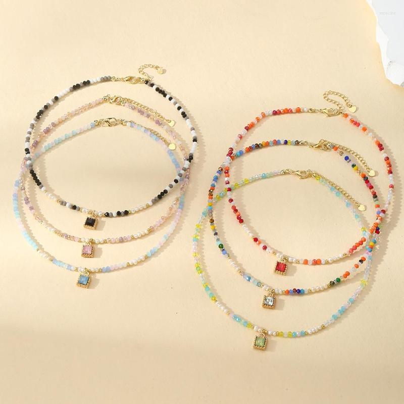 

Choker Arrival Colorful Beads Necklaces Womens Bohemian European Retro Collar Clavicle Chain Necklace Jewelry For Summer