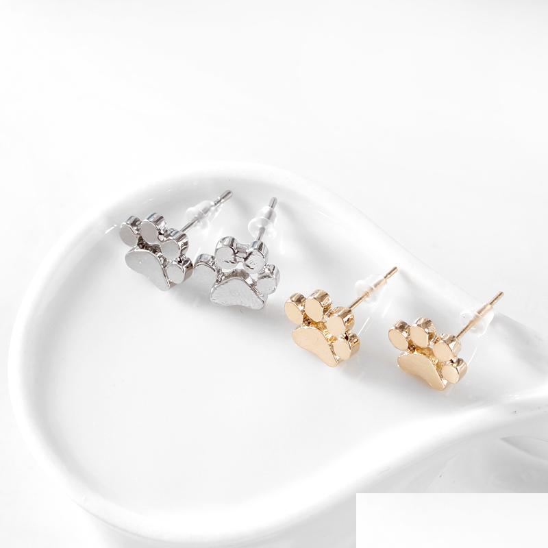 

Stud Pet Dog Paw Prints Earrings Puppy Memorial Minimalist Earring Cute Animal Footprint Gold Sier Plated Drop Delivery Jewel Dhgarden Dhmho