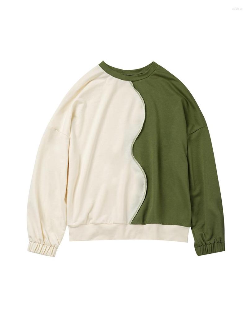 

Women' Hoodies Women Casual Color Block Sweatshirt Long Sleeve Crew Neck Loose Oversized Fall Winter Crop Tops Pullovers, Green