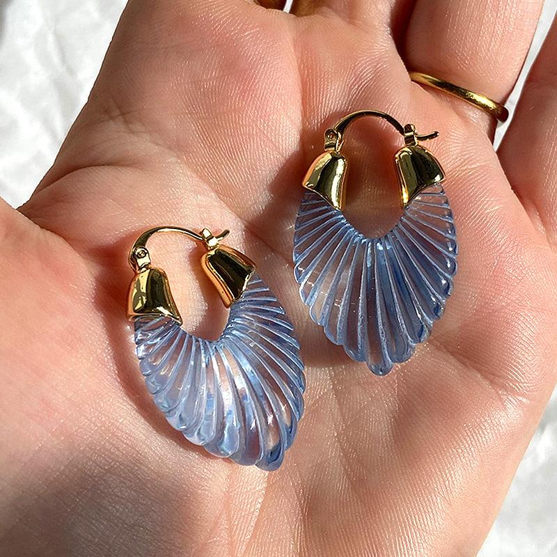 

Hoop Earrings Colorful Big For Women Trend Candy Colors Acrylic Geometric Korean Earring Girls Gifts Travel Cute Jewelry