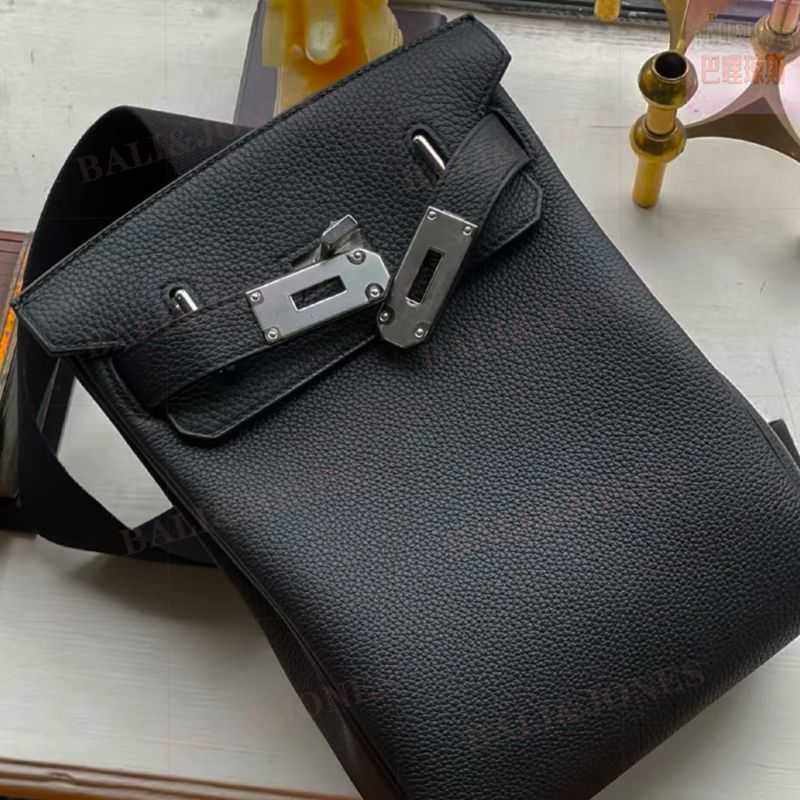 

Designer Herms Kellyss Shoulder Bags Fashion Bags 2023 New h Home Hac a Dos Chest Bag Unisex Togo Calf Leather Litchi Pattern Handmade Bag Cross Body, Black semi-manual