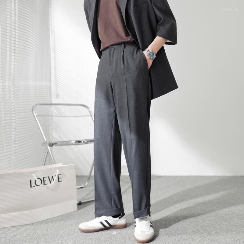 

Men' Suits Casual Pants Men Women Streetwear Fashion Loose Straight Suit Male Solid Color Business Trousers Man Blazer Pant, Gray k285