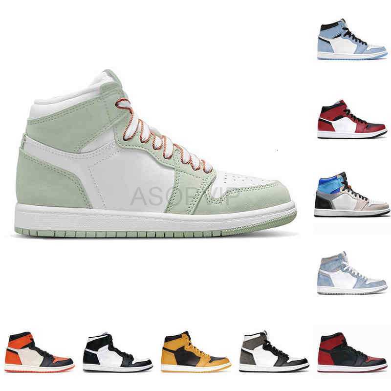 

University Blue 1s 1 basketball Shoes black white UNC Bred Banned Sea Tie Dye Bio Metallic Gold Dark Mocha Hyper Royal Silver Toe Court, 037