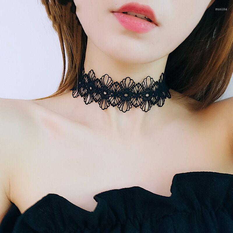 

Choker White Black Lace Necklace Women Chocker Gothic Tattoo Vintage Collier Femme Statement Necklaces Pendants Collares Mujer