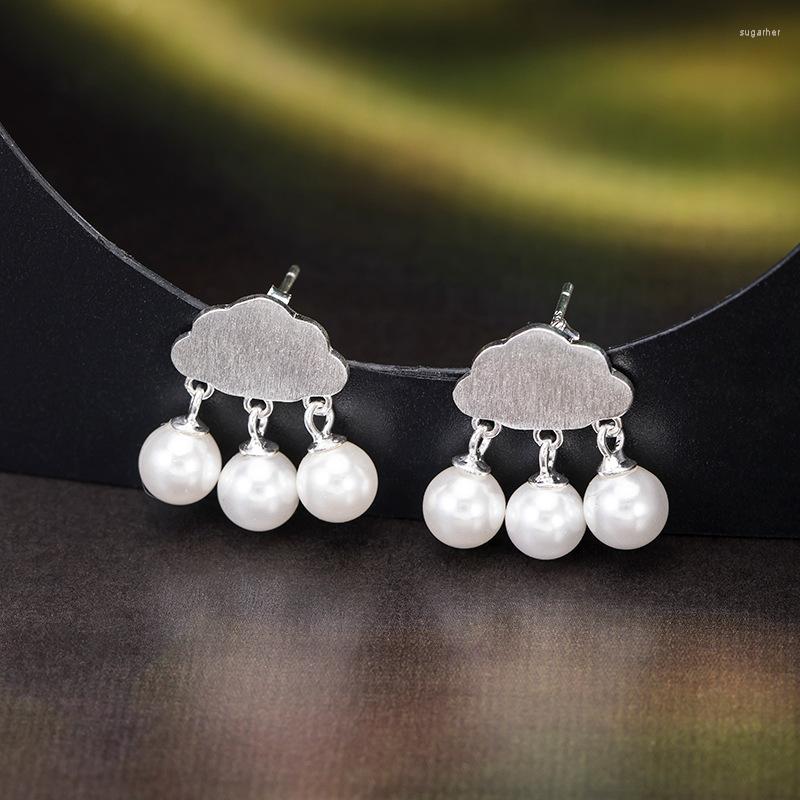 

Stud Earrings S925 Sterling Silver National Style Personality Design Cloud Ear Studs Women's Simple Niche Earring Accessories Wholesale