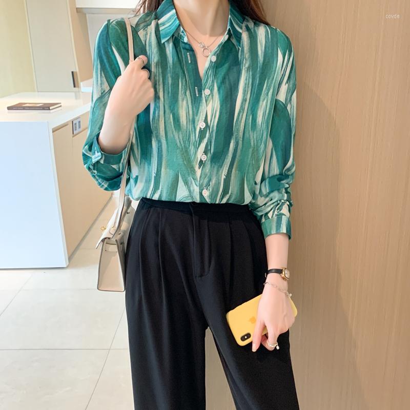 

Women' Blouses Fashion Casual Women' Chic Printing Ladies Shirts 2023 Spring Autumn Long Sleeve Tops Blusas Mujer, Multi