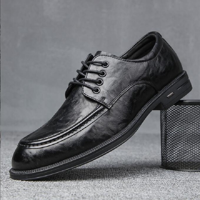 

Men Genuine Cow Leather Wedding Business Shoes Mens Casual Flats Shoes Luxury Oxford Shoes for Men's Platform Shoes D2H24, Black